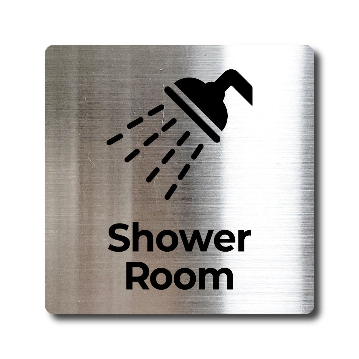 Medium Stainless Steel Adhesive Pictogram Wall Sign - Silver