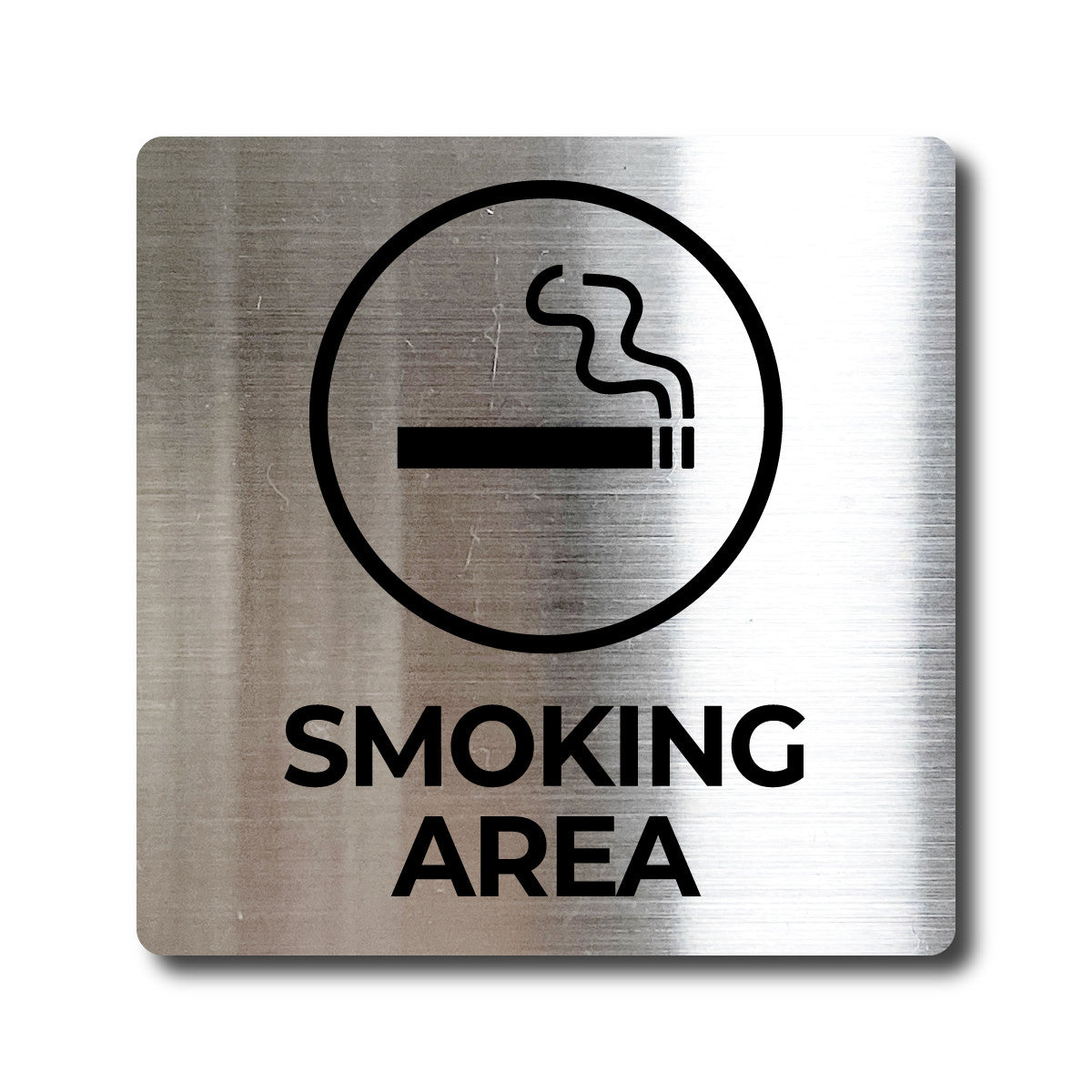 Medium Stainless Steel Adhesive Pictogram Wall Sign - Silver