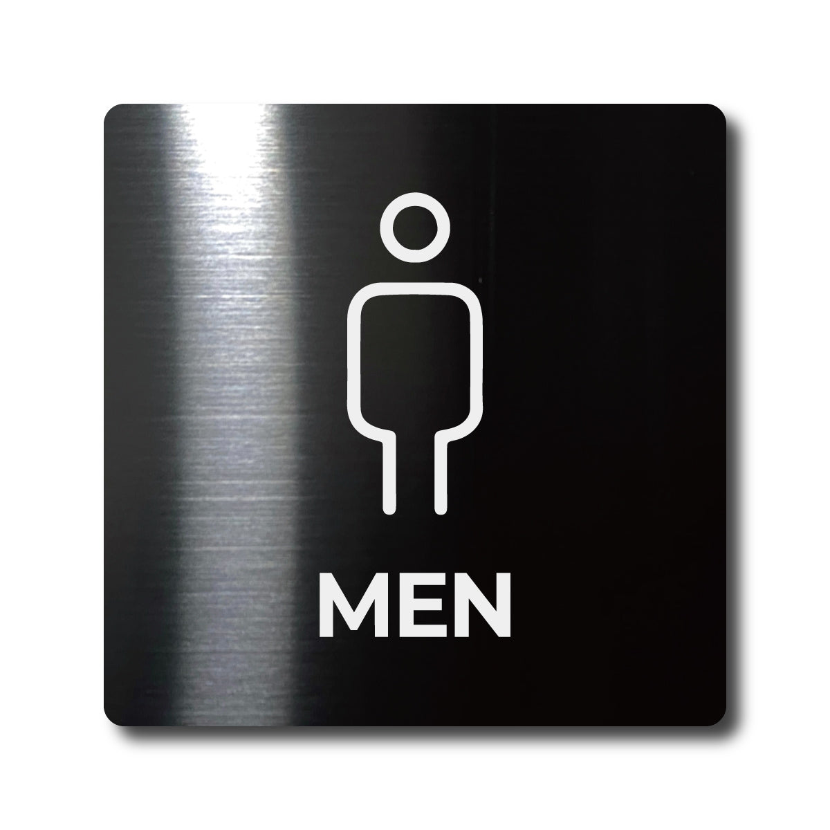 Medium Stainless Steel Adhesive Pictogram Wall Sign - Black