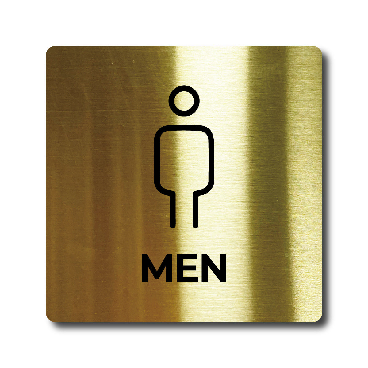 Medium Stainless Steel Adhesive Pictogram Wall Sign - Gold