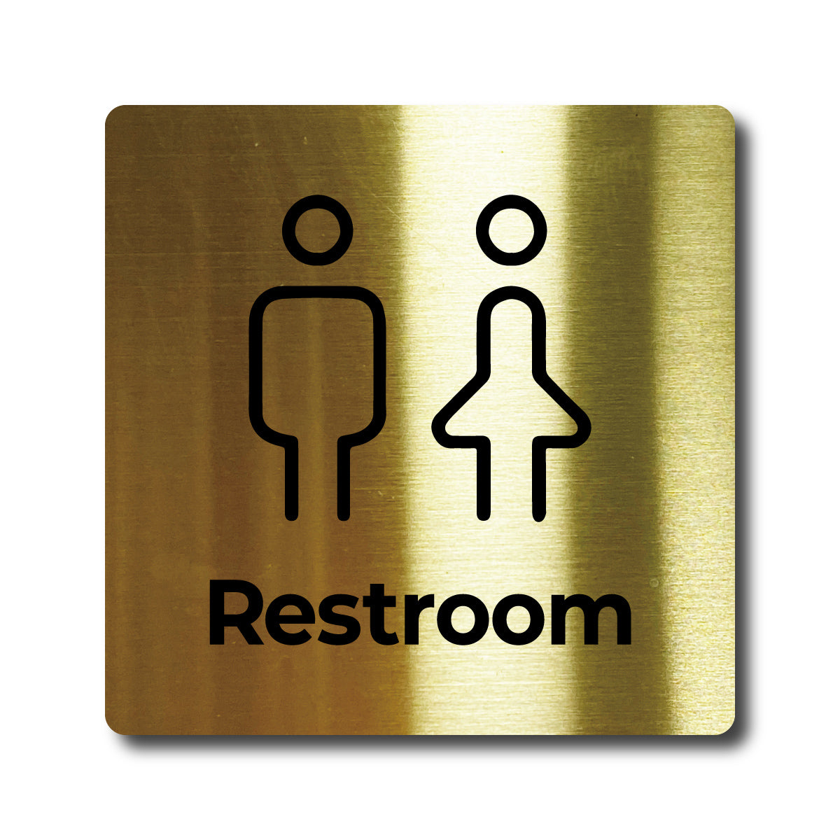 Medium Stainless Steel Adhesive Pictogram Wall Sign - Gold
