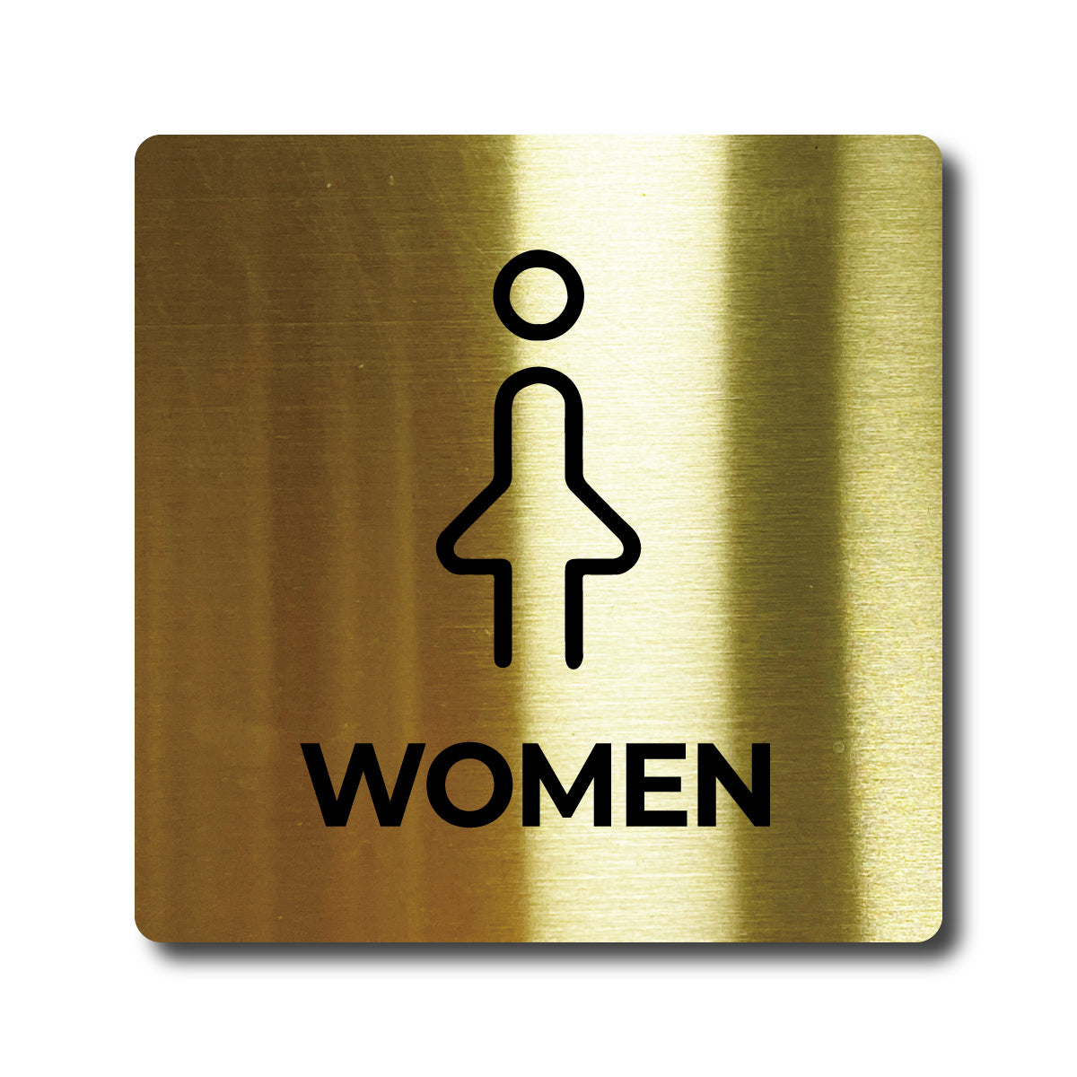 Medium Stainless Steel Adhesive Pictogram Wall Sign - Gold