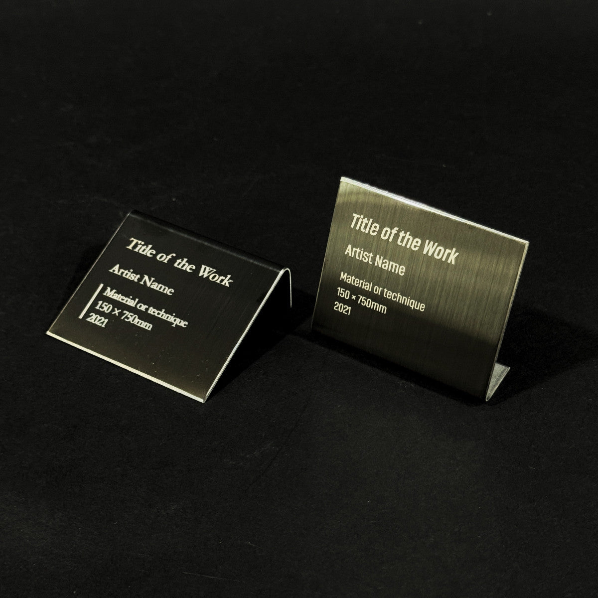Stainless steel caption plate, black, 60×20×50mm from SIDE collection
