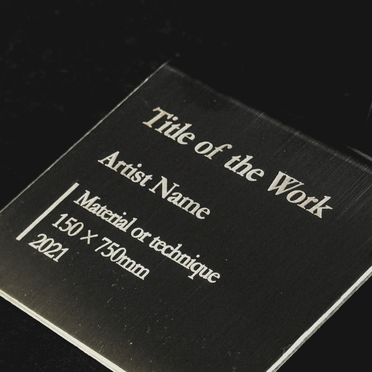 Stainless steel caption plate, black, 60×20×50mm from SIDE collection
