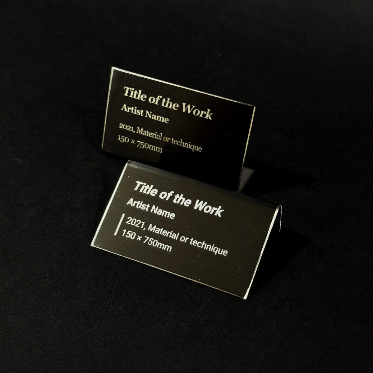 Stainless steel caption plate, black, 70×20×40mm from SIDE collection
