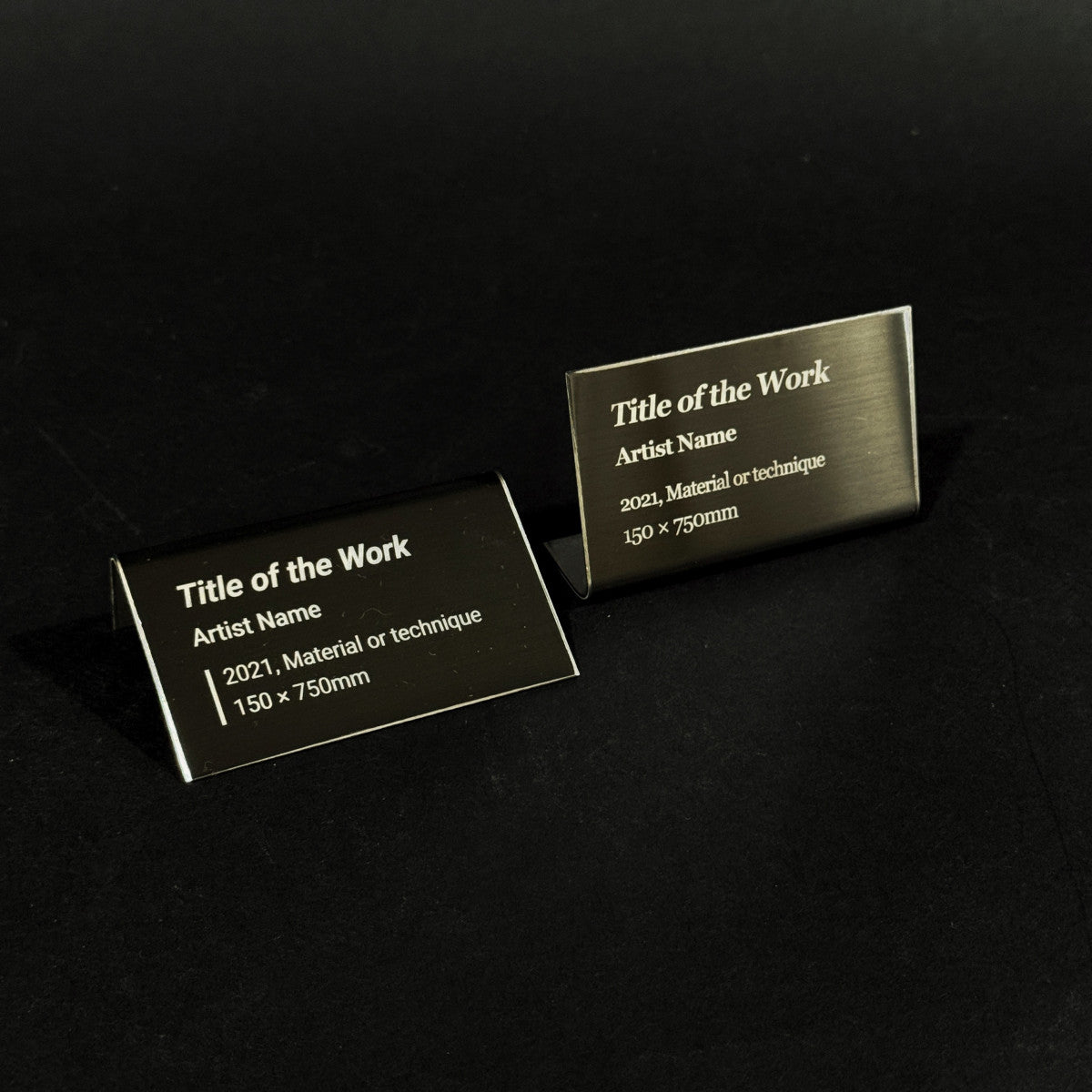 Stainless steel caption plate, black, 70×20×40mm from SIDE collection
