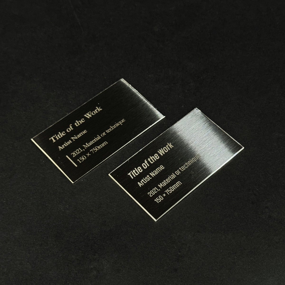 Stainless steel caption plate, black, 70×40mm from SIDE collection
