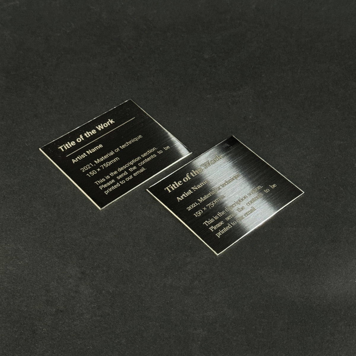 Stainless steel caption plate, black, 70×60mm from SIDE collection
