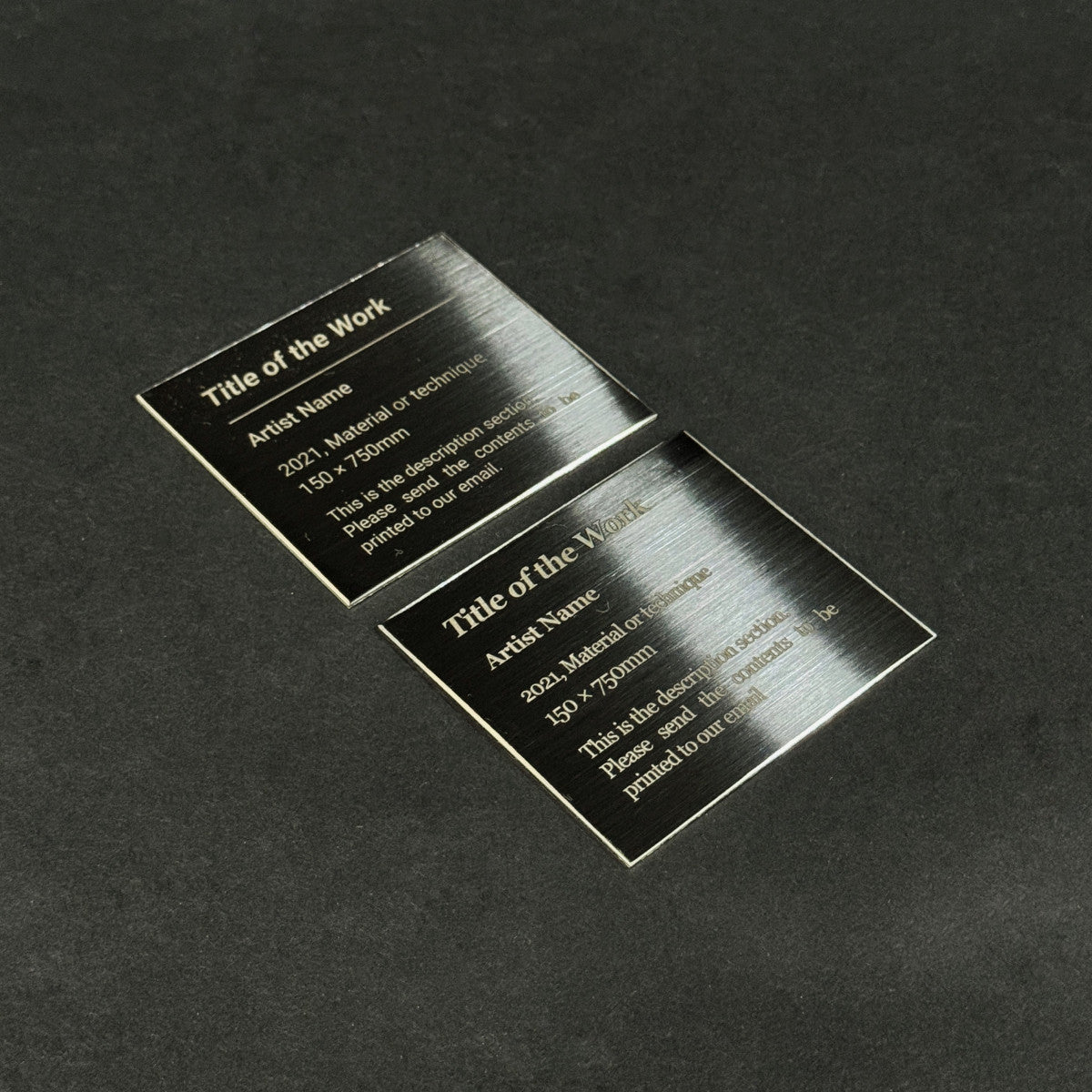 Stainless steel caption plate, black, 70×60mm from SIDE collection
