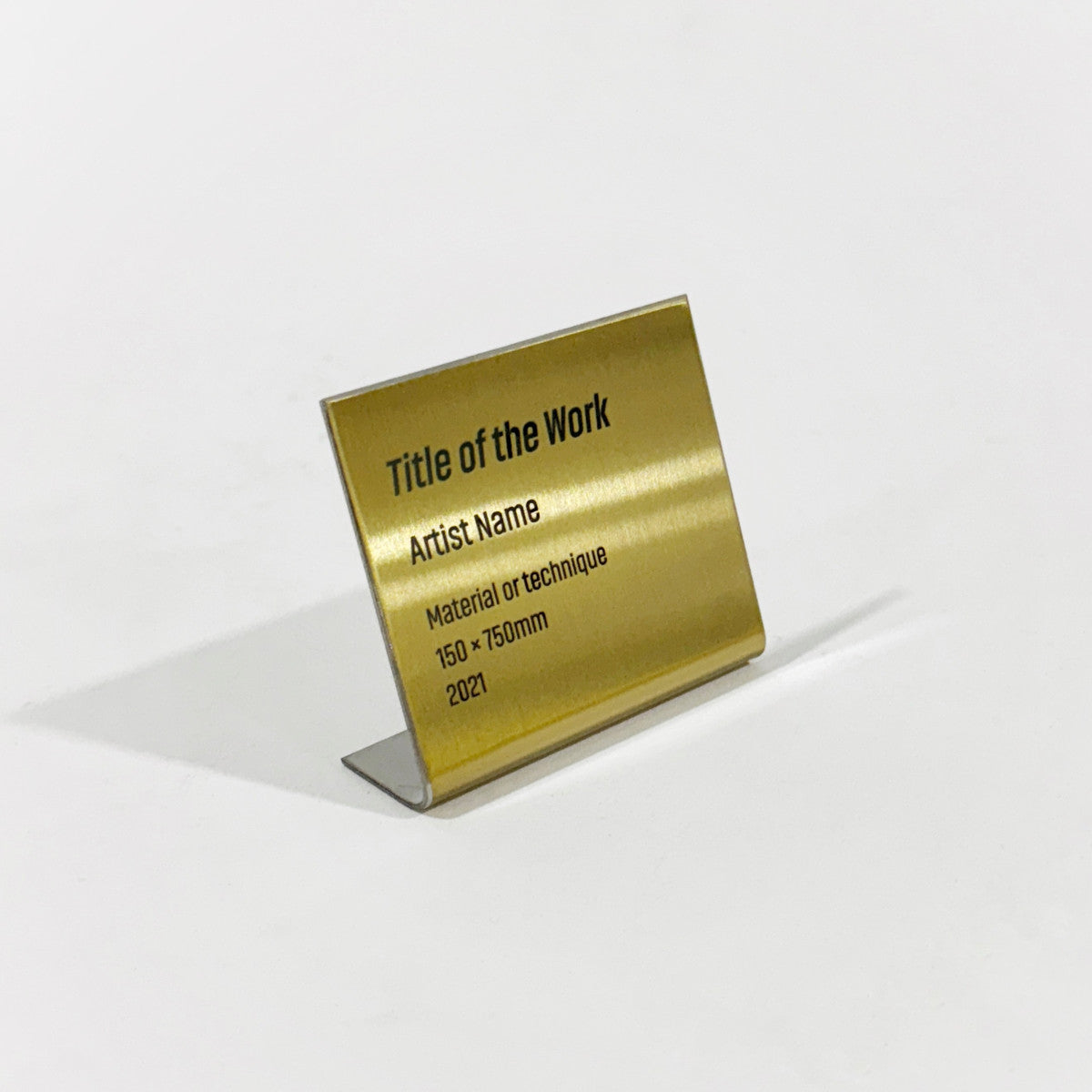 Stainless steel caption plate, gold, 60×20×50mm from SIDE collection
