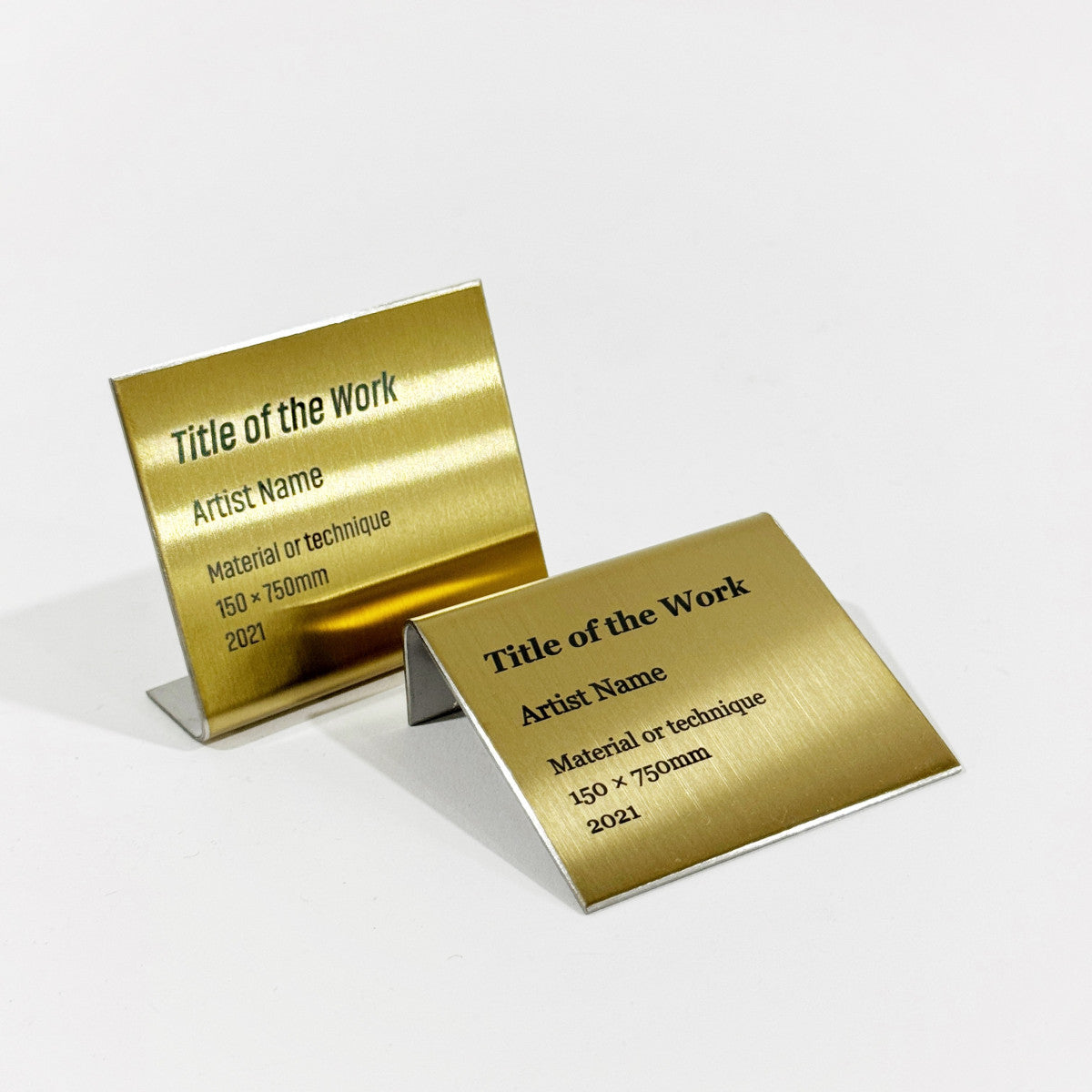 Stainless steel caption plate, gold, 60×20×50mm from SIDE collection

