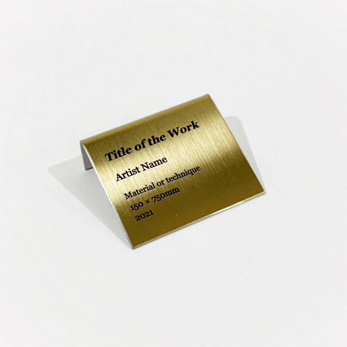 Stainless steel caption plate, gold, 60×20×50mm from SIDE collection
