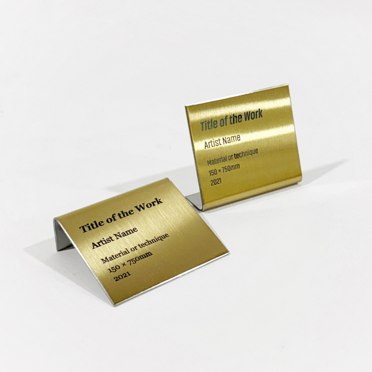 Stainless steel caption plate, gold, 60×20×50mm from SIDE collection
