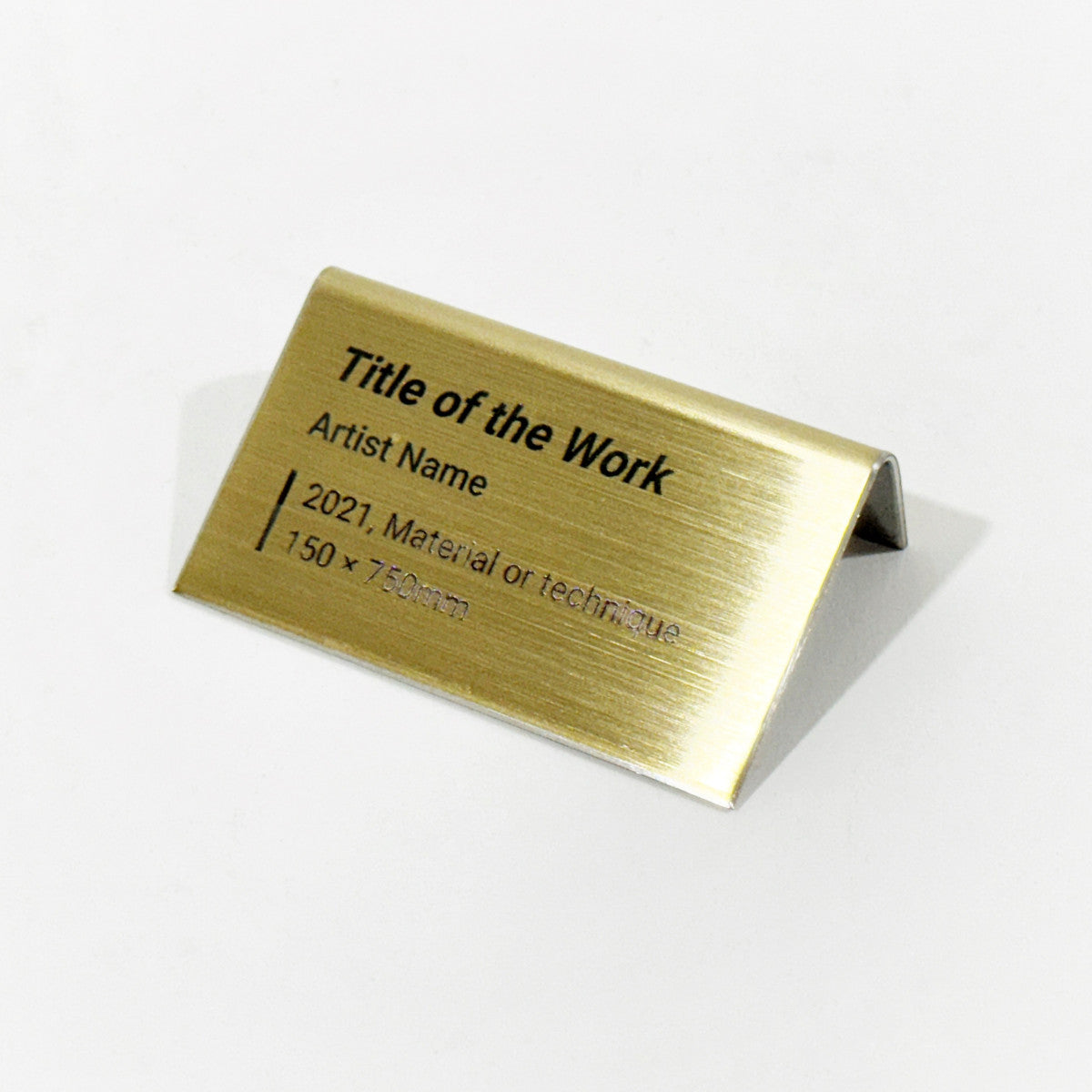 Stainless steel caption plate, gold, 70×20×40mm from SIDE collection
