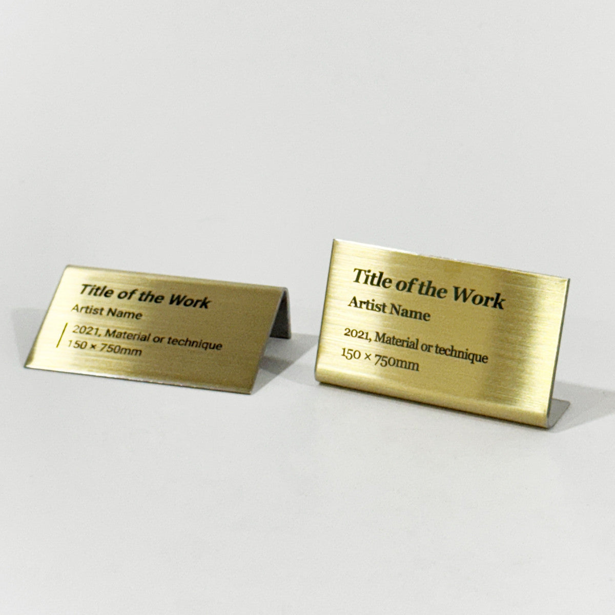 Stainless steel caption plate, gold, 70×20×40mm from SIDE collection
