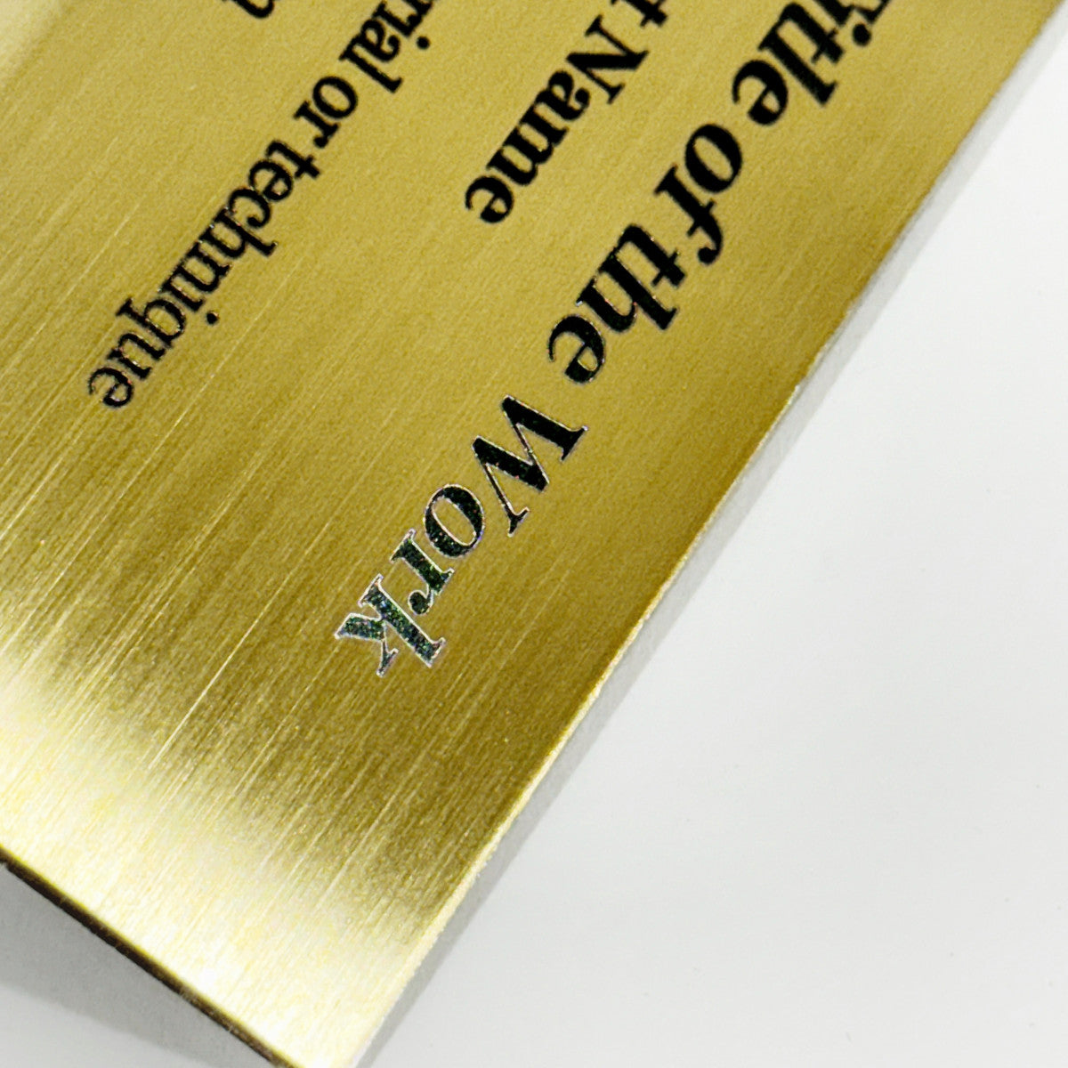Stainless steel caption plate, gold, 70×20×40mm from SIDE collection
