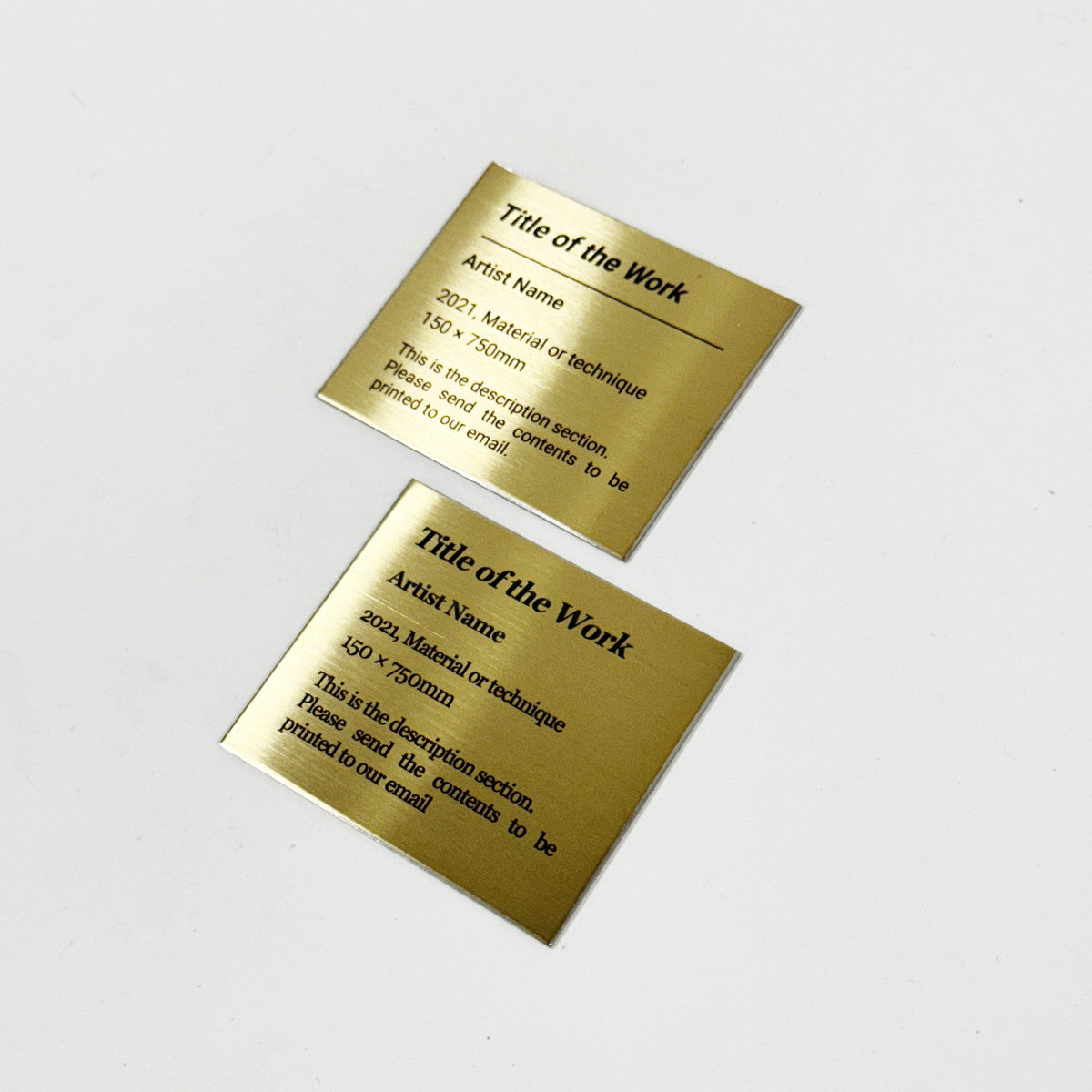 Stainless steel caption plate, gold, 70×60mm from SIDE collection

