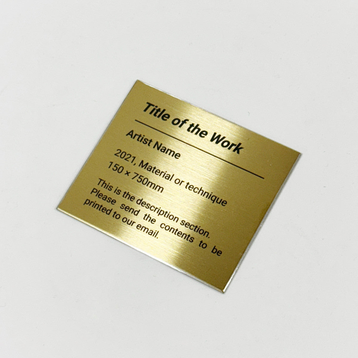 Stainless steel caption plate, gold, 70×60mm from SIDE collection
