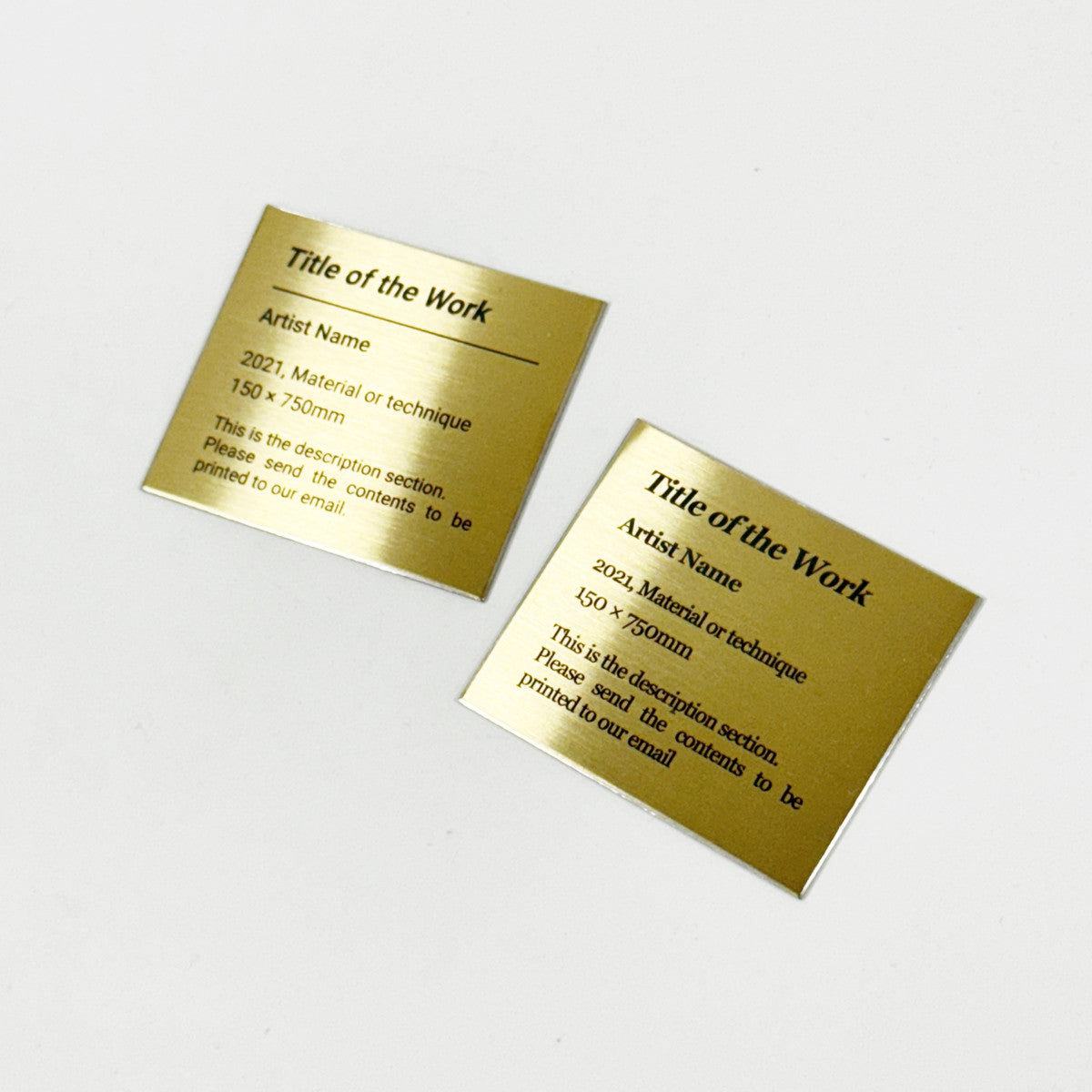 Stainless steel caption plate, gold, 70×60mm from SIDE collection

