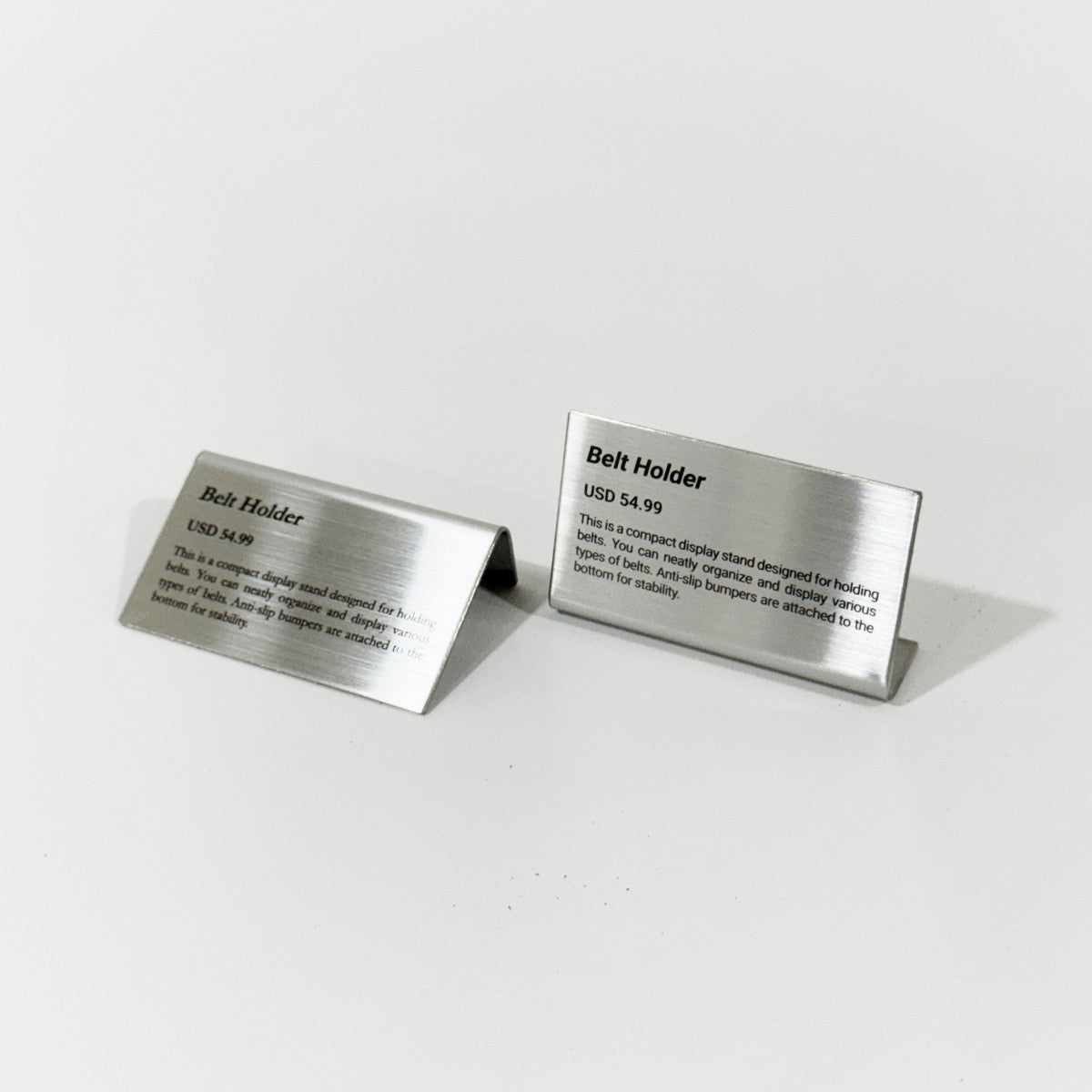 Stainless steel freestanding small POP plate, silver, 70×20×40mm
