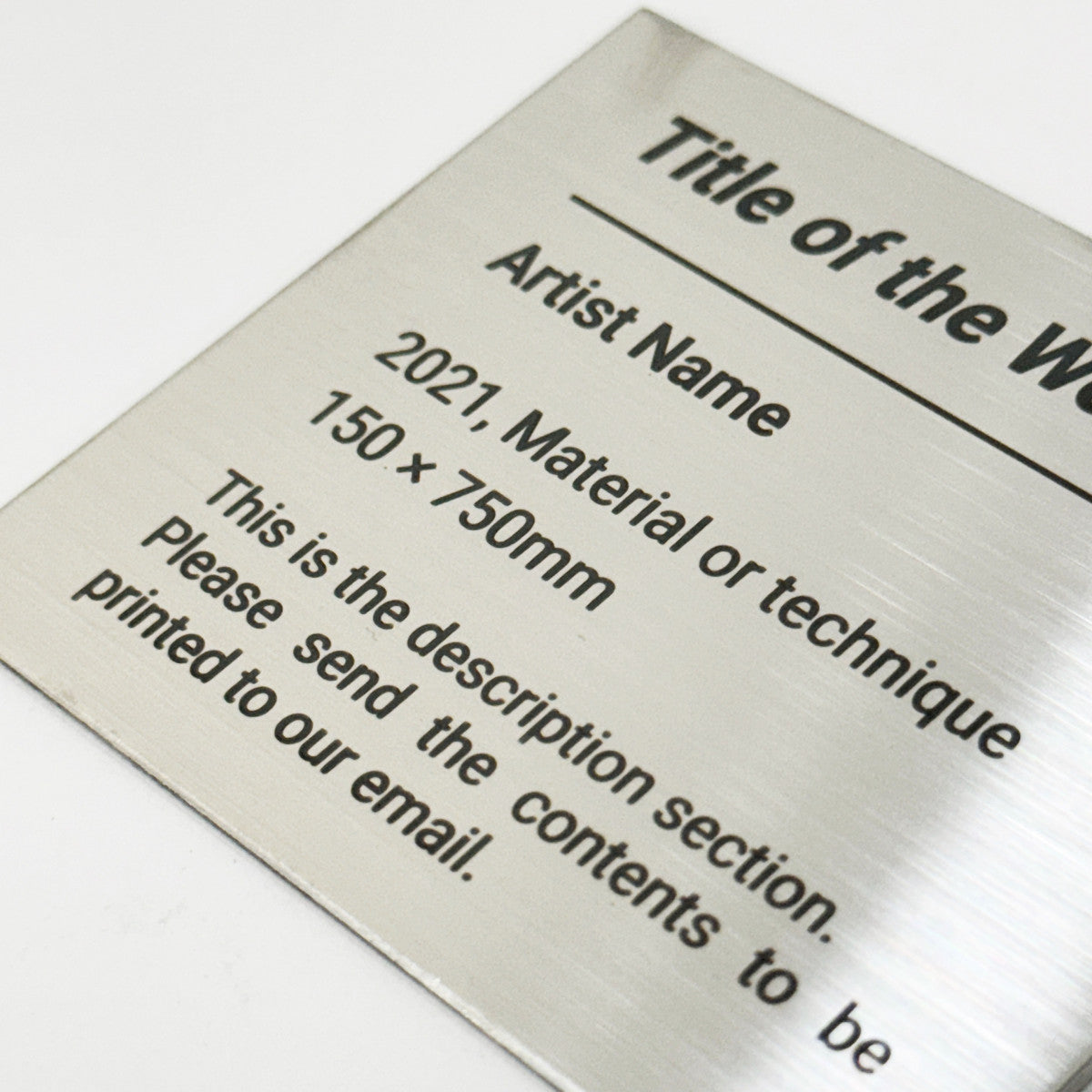 Stainless steel caption plate, silver, 70×60mm from SIDE collection