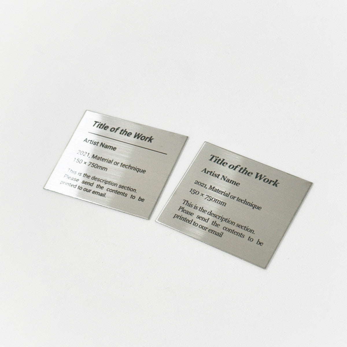Stainless steel caption plate, silver, 70×60mm from SIDE collection