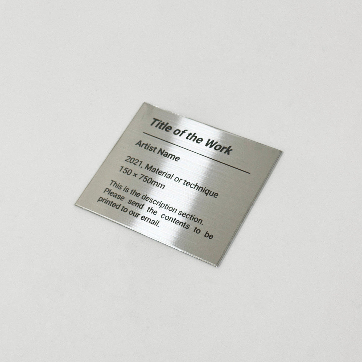 Stainless steel caption plate, silver, 70×60mm from SIDE collection