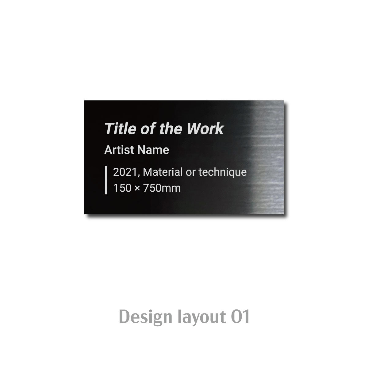 Small Freestanding Caption Plate Black 70x20x40mm 2.76x0.79x1.57in SIDE Collection