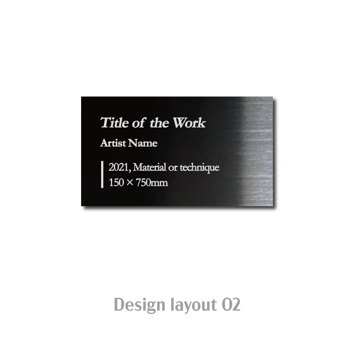 Small Adhesive Mounted Caption Plate Black 70x40mm 2.76x1.57in SIDE Collection