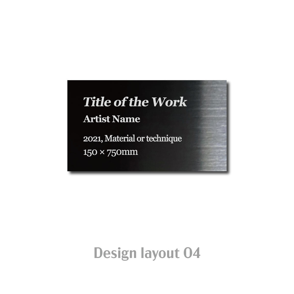 Small Freestanding Caption Plate Black 70x20x40mm 2.76x0.79x1.57in SIDE Collection