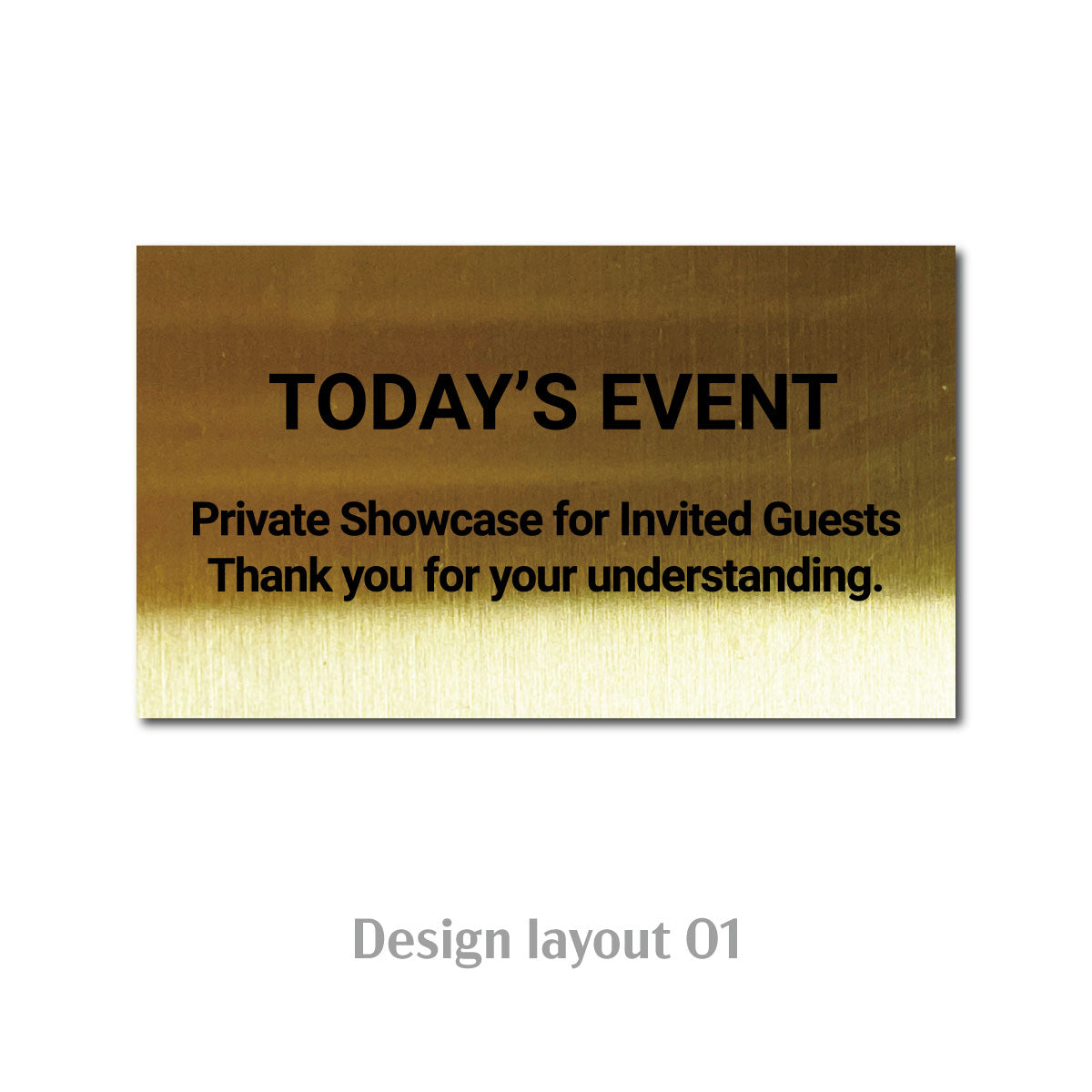 Large Table Tent POP Plate Gold Portrait Wide ECHO Collection