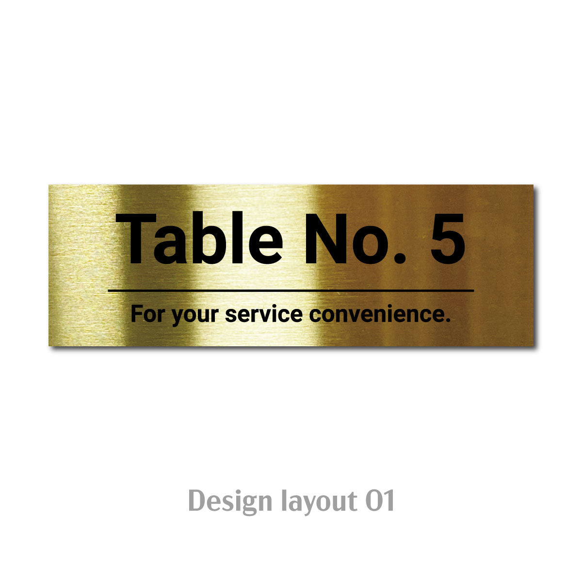 Large Narrow Table Tent POP Plate Gold ECHO Collection