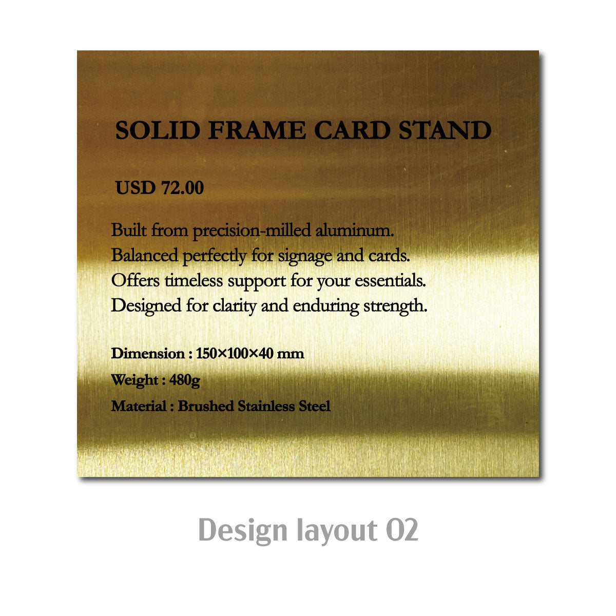 Large Freestanding POP Plate Gold Portrait Wide ECHO Collection