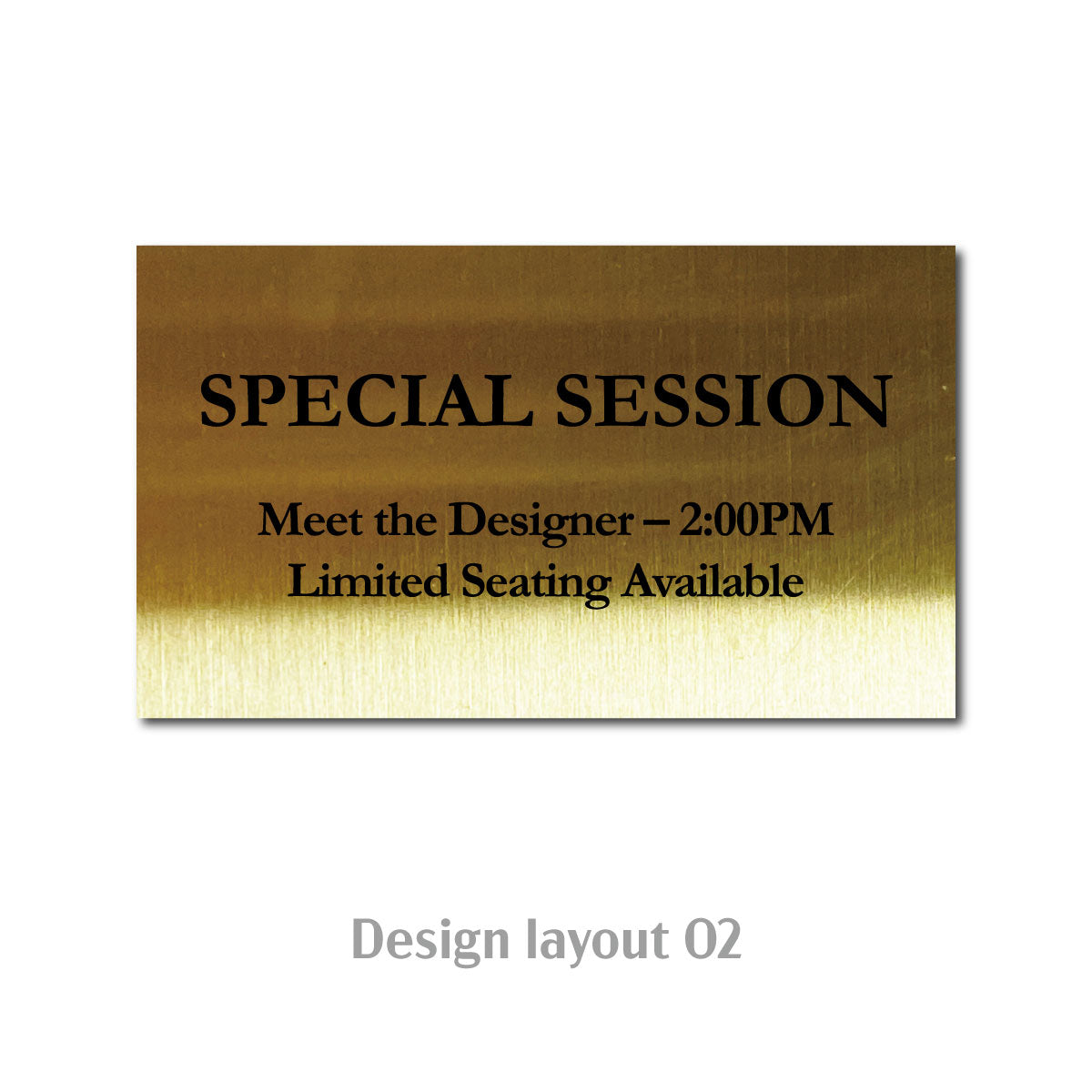 Large Table Tent POP Plate Gold Portrait Wide ECHO Collection
