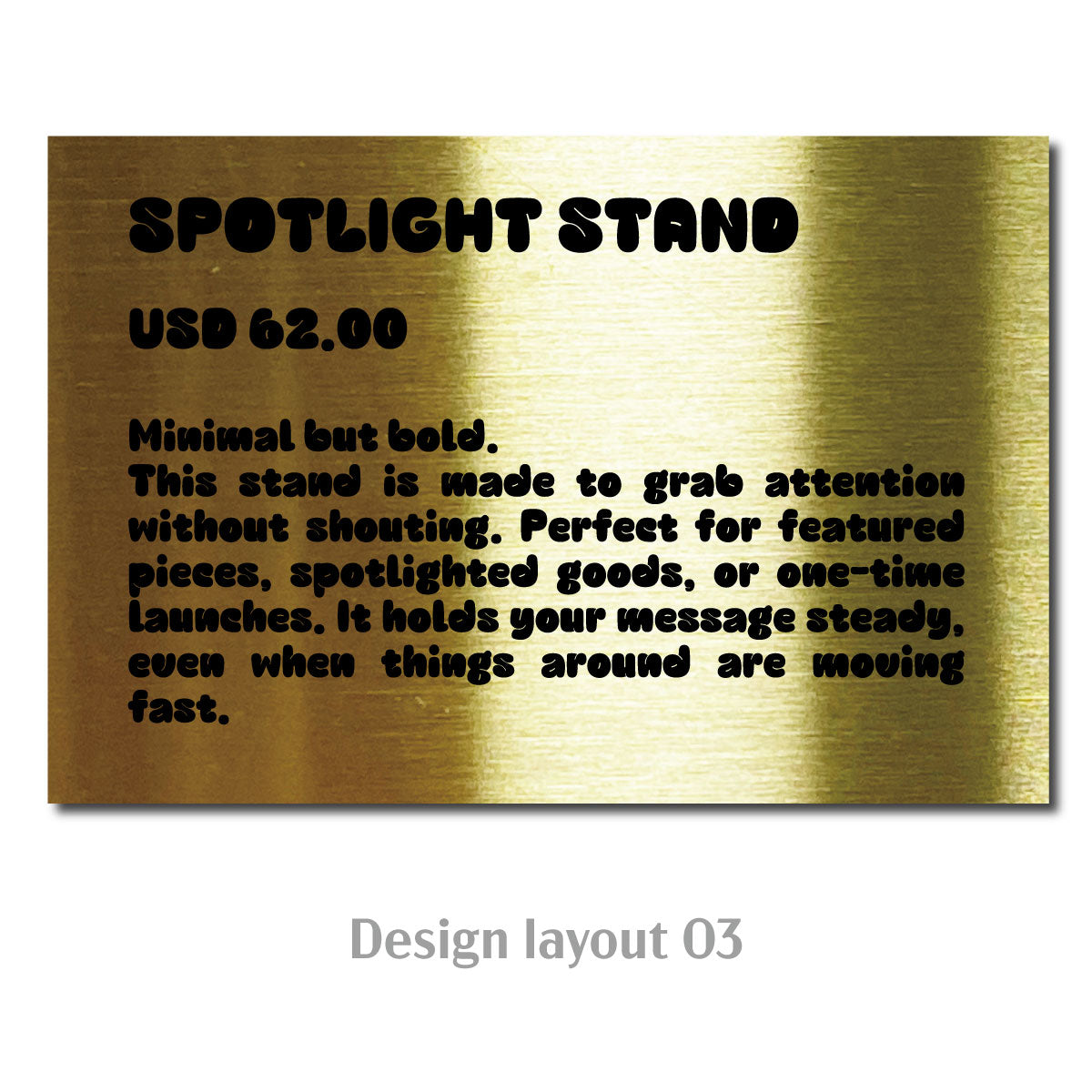 Large Freestanding POP Plate Gold ECHO Collection