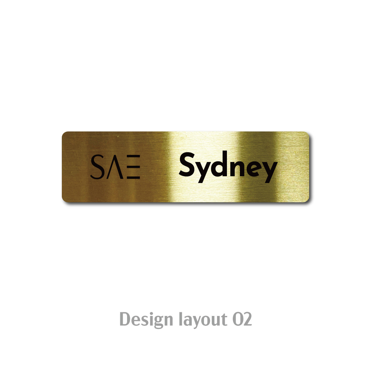 Laser Marked Stainless Steel Magnetic Name Badge - Gold