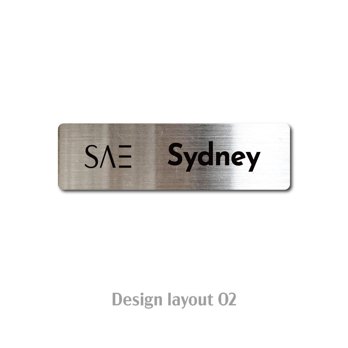Laser Marked Stainless Steel Magnetic Name Badge - Silver