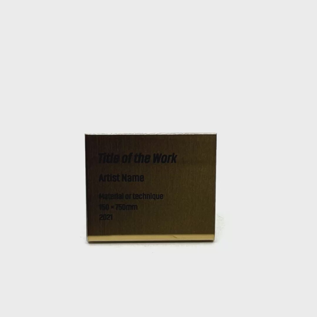 Stainless steel caption plate, gold, 60×20×50mm from SIDE collection
