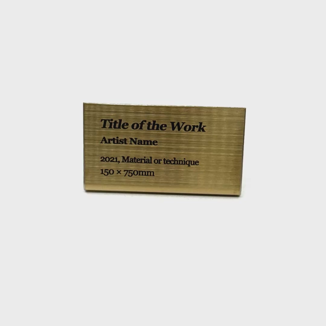 Stainless steel caption plate, gold, 70×20×40mm from SIDE collection
