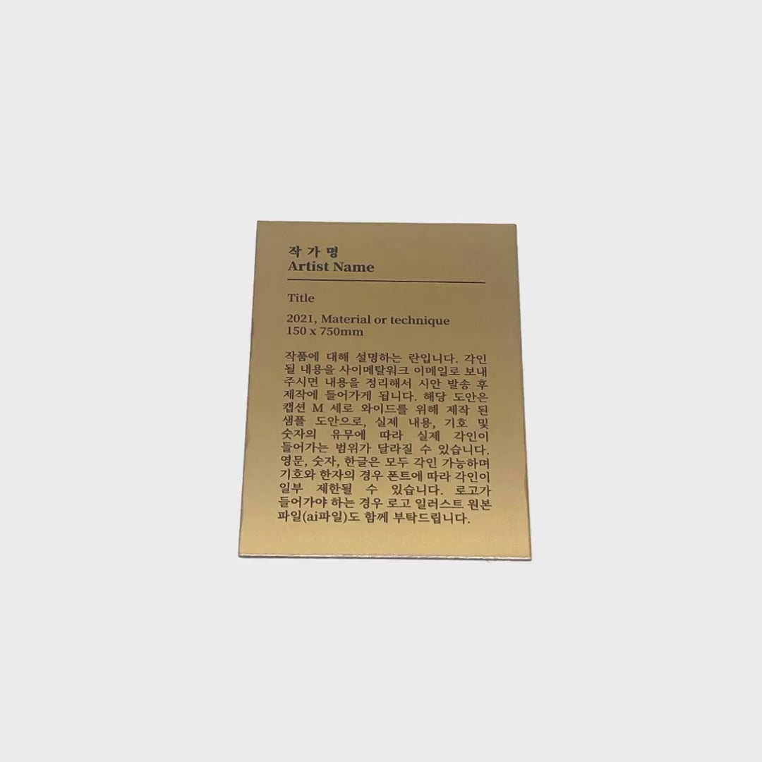 부착형 골드 스테인리스 레이저 각인 캡션 명판 M 세로 와이드 제품 이미지
