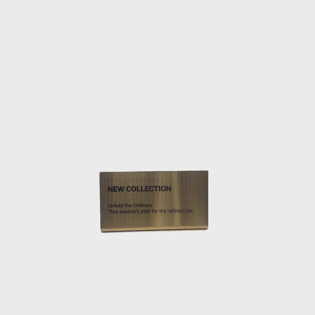Stainless steel freestanding medium POP plate, gold, 110×20×60mm
