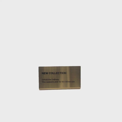 Stainless steel freestanding medium POP plate, gold, 110×20×60mm
