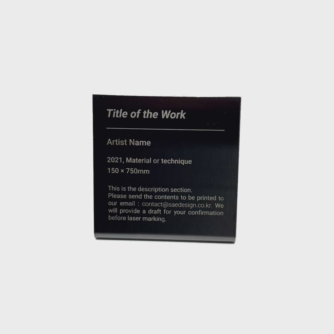 Stainless steel caption plate, black, 80×30×80mm from SIDE collection
