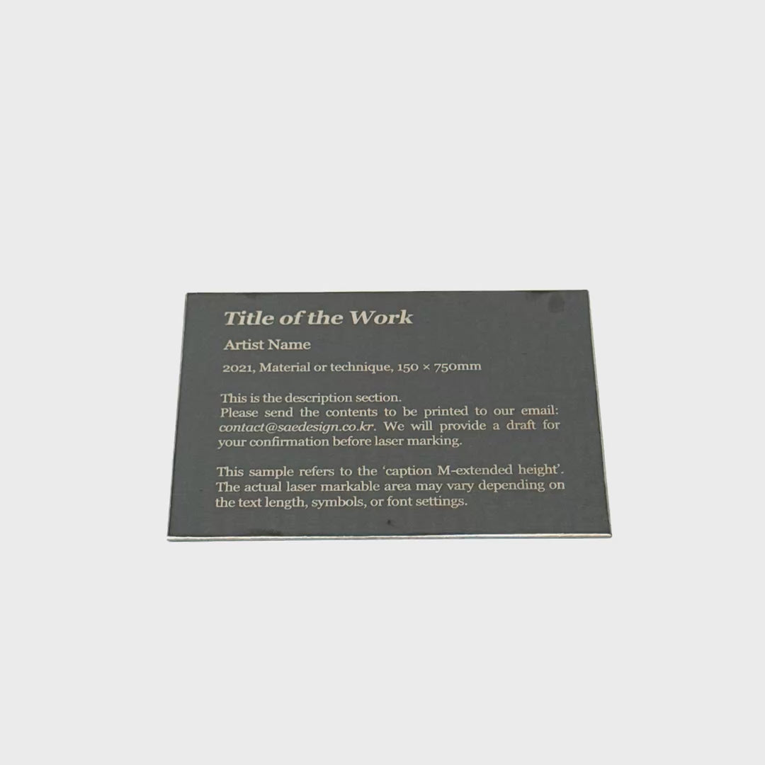 Stainless steel caption plate, black, 150×100mm from SIDE collection
