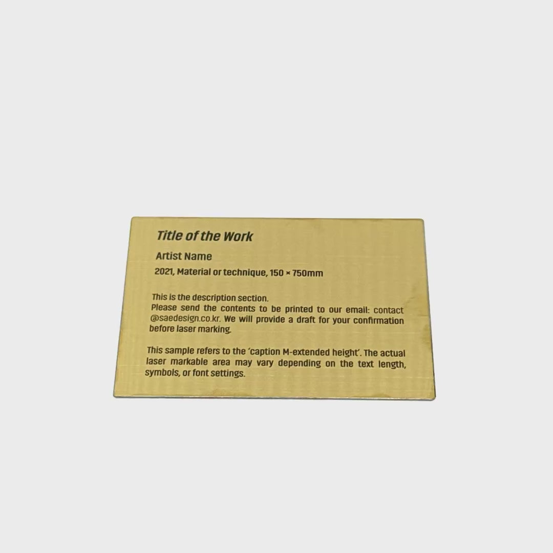 Stainless steel caption plate, gold, 110×80mm from SIDE collection

