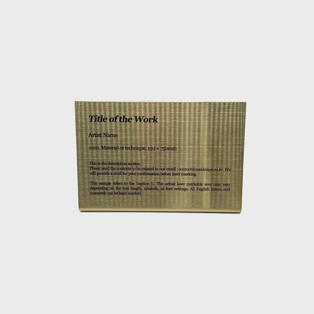 Stainless steel caption plate, gold, 150×30×100mm from SIDE collection
