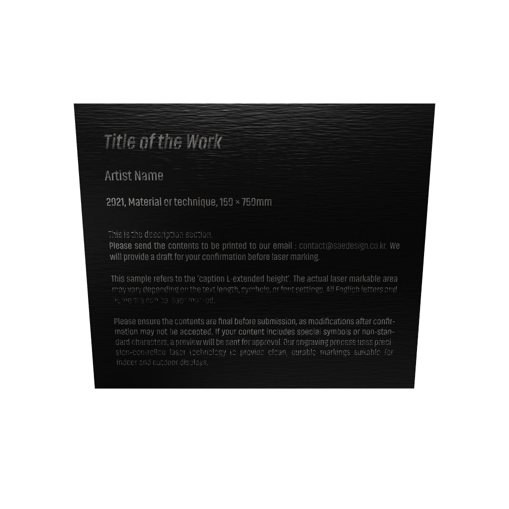 Stainless steel caption plate, black, 150×130mm from SIDE collection
