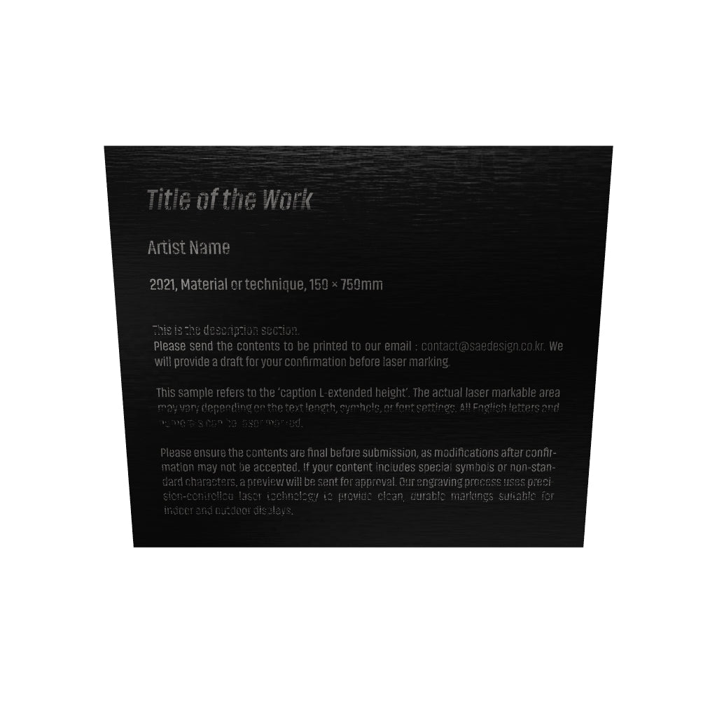 Stainless steel caption plate, black, 150×130mm from SIDE collection
