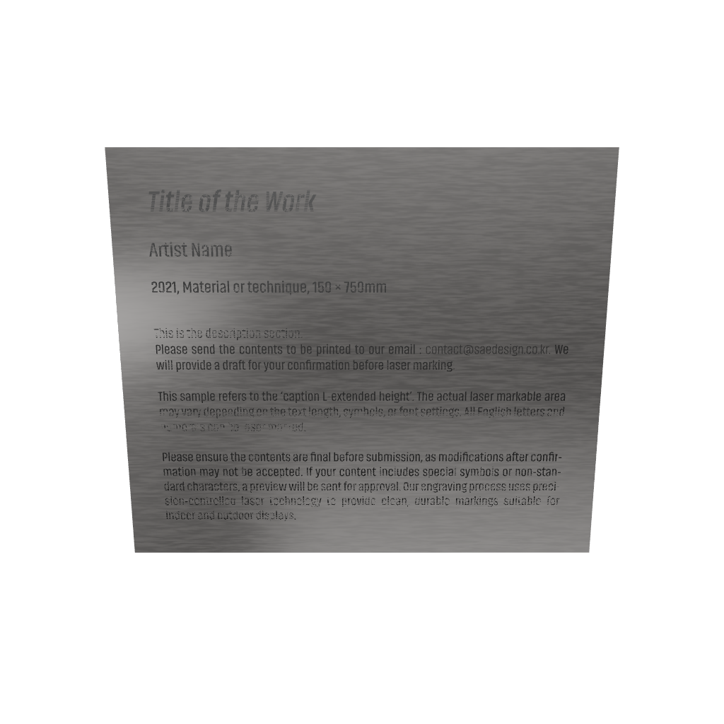 Stainless steel caption plate, silver, 150×130mm from SIDE collection
