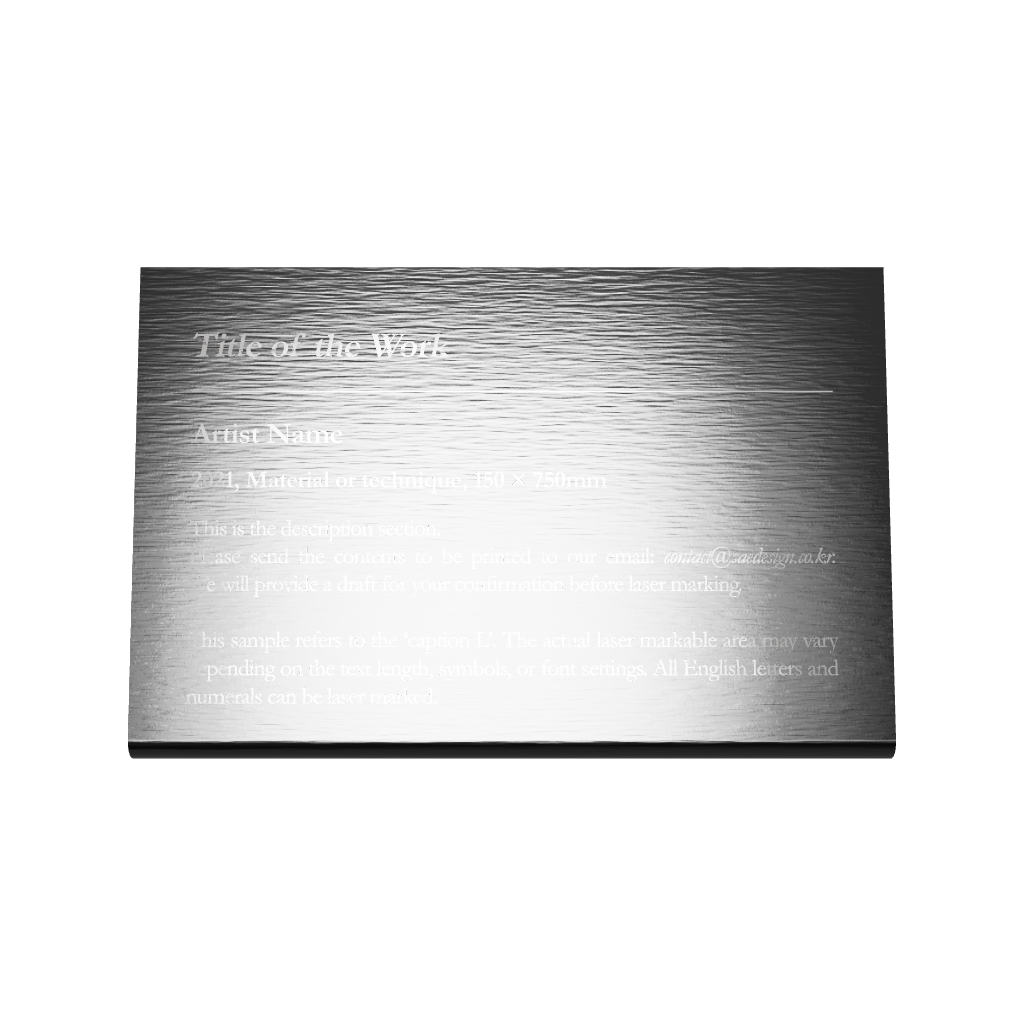 Stainless steel caption plate, black, 150×30×100mm from SIDE collection
